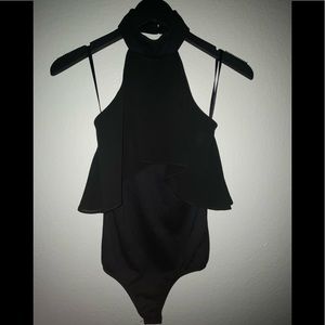 Bebe halter / ruffle bodysuit
